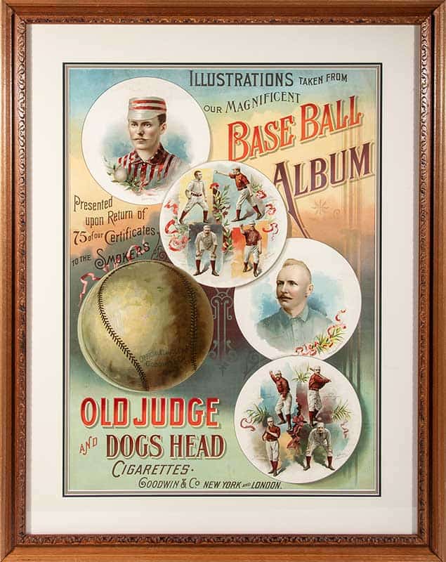 1889 Goodwin & Co. Old Judge Baseball Tobacco Round Album advertising poster