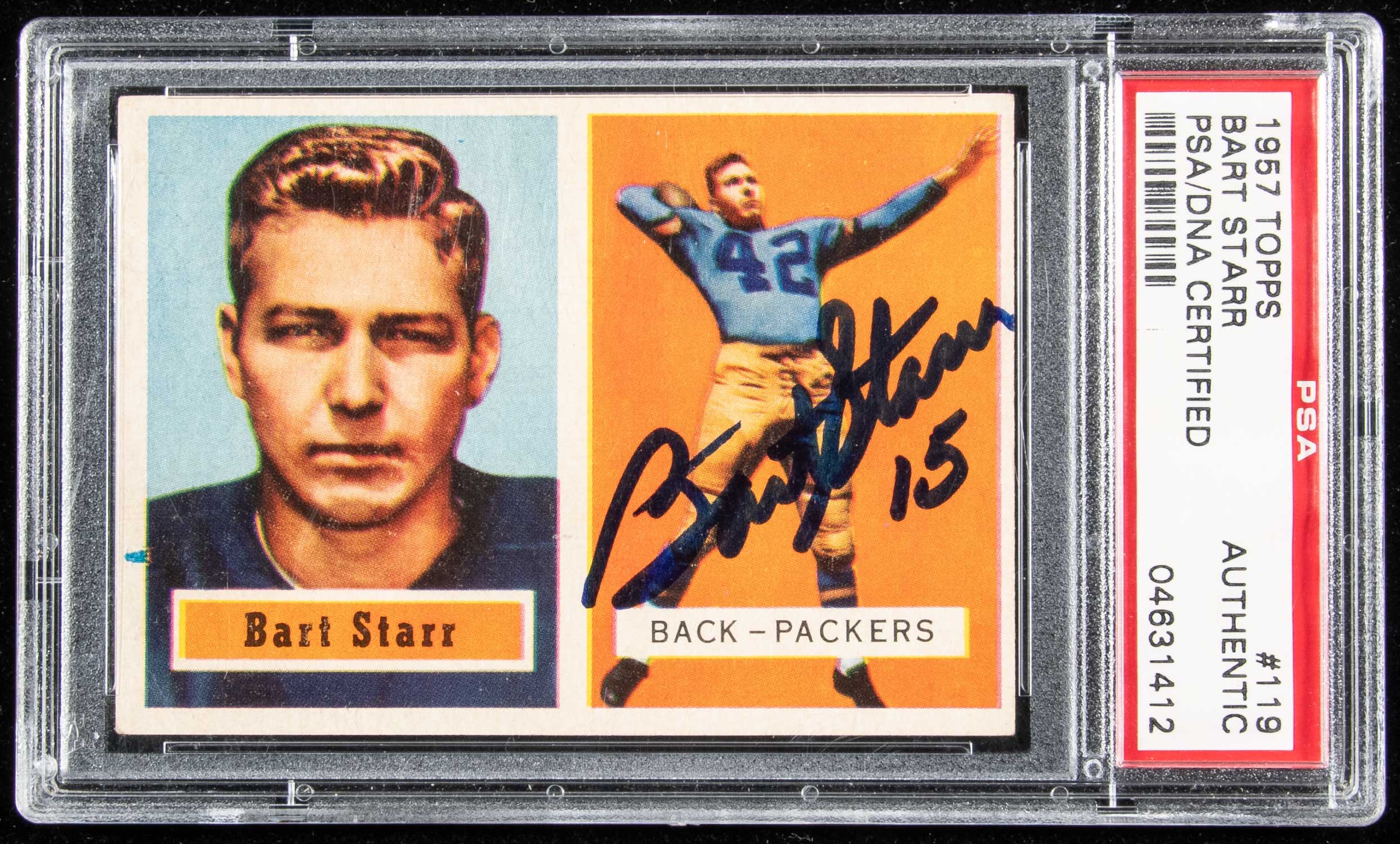 1957 Topps #119 Bart Starr autographed Rookie card | Barnebys