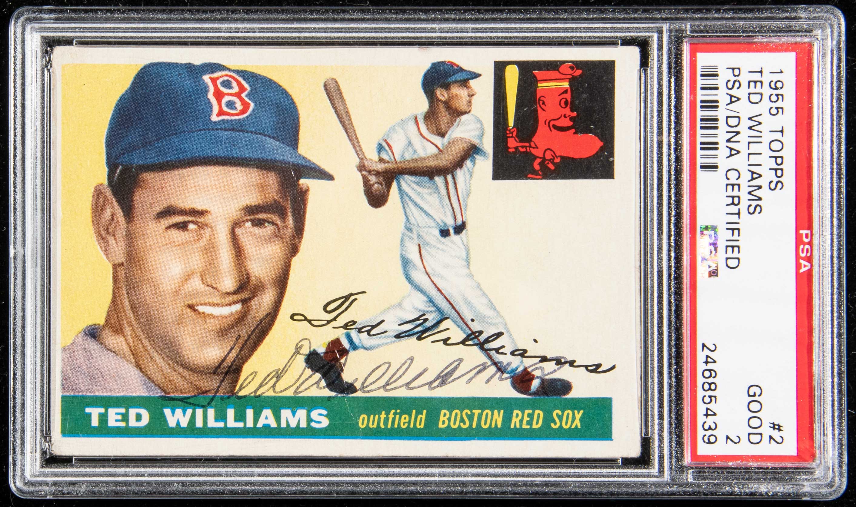 Ted Williams Autographed Signed 1955 Topps Card #2 Boston Red Sox PSA/DNA