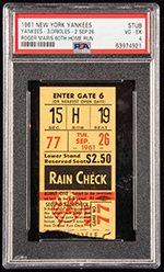 Lot Detail - October 7, 1961 New York Yankees @ Cincinnati Reds MLB World  Series Game 3 Ticket Stub- Roger Maris HR!