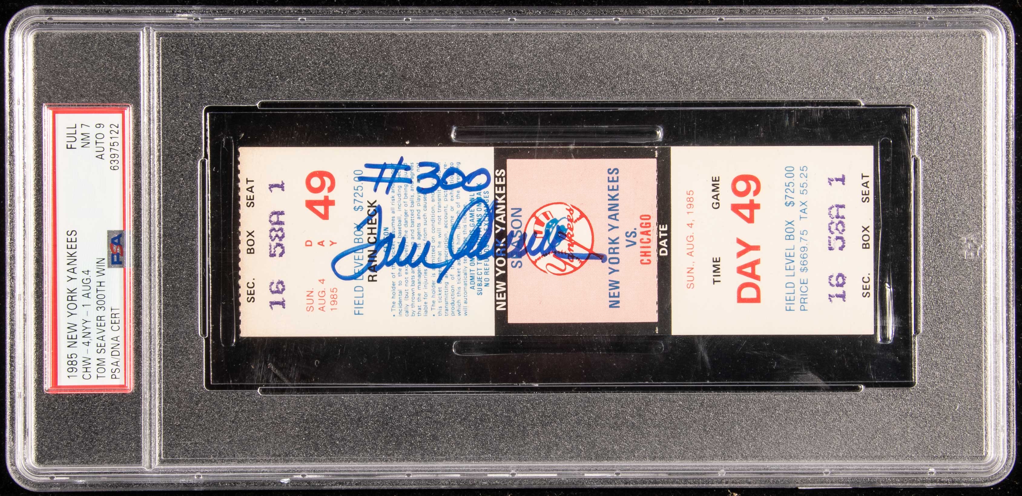 Sold at Auction: Tom Seaver autographed and inscribed New York