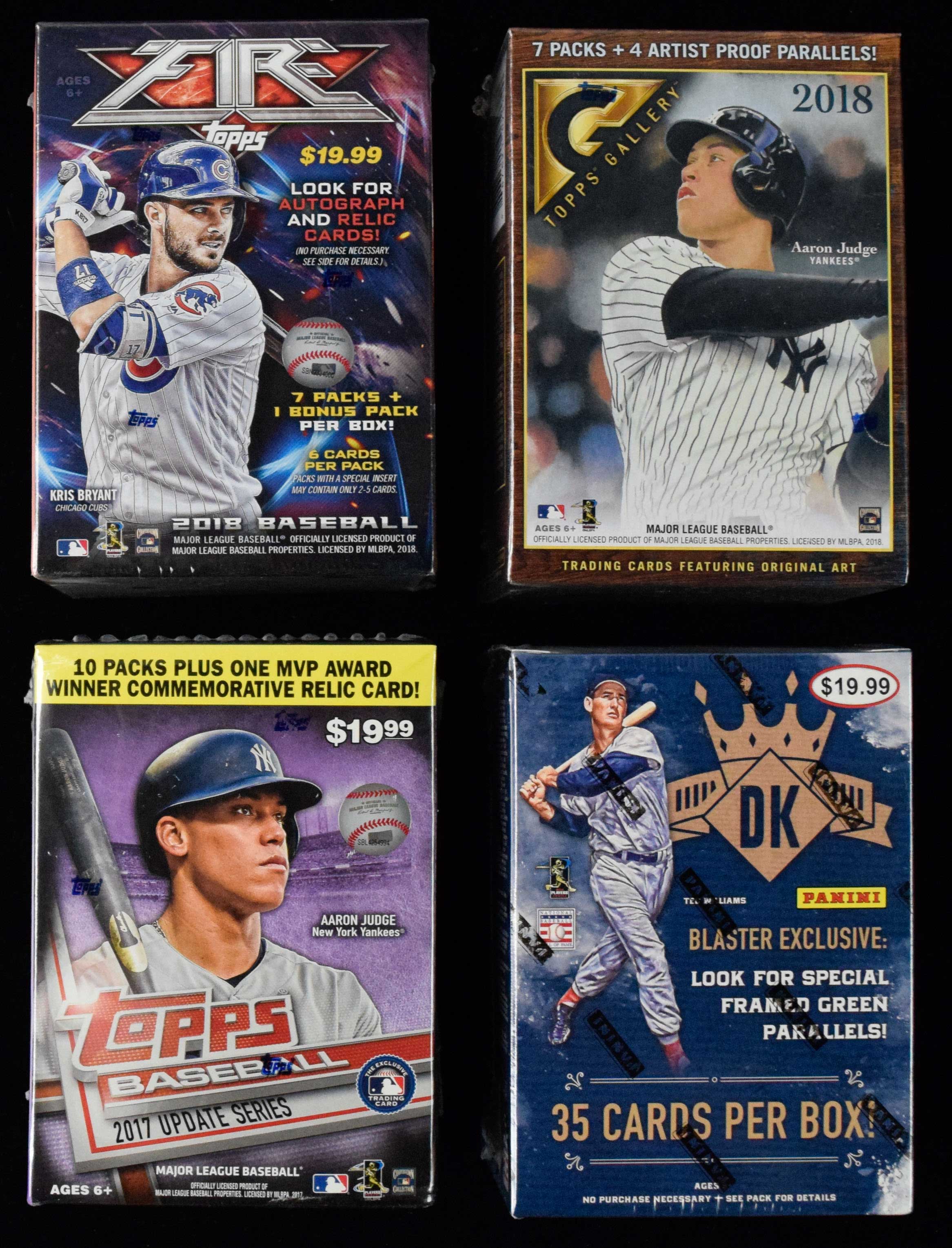Lot of (4) baseball card blaster boxes from 20172018 (NM/MT) Barnebys