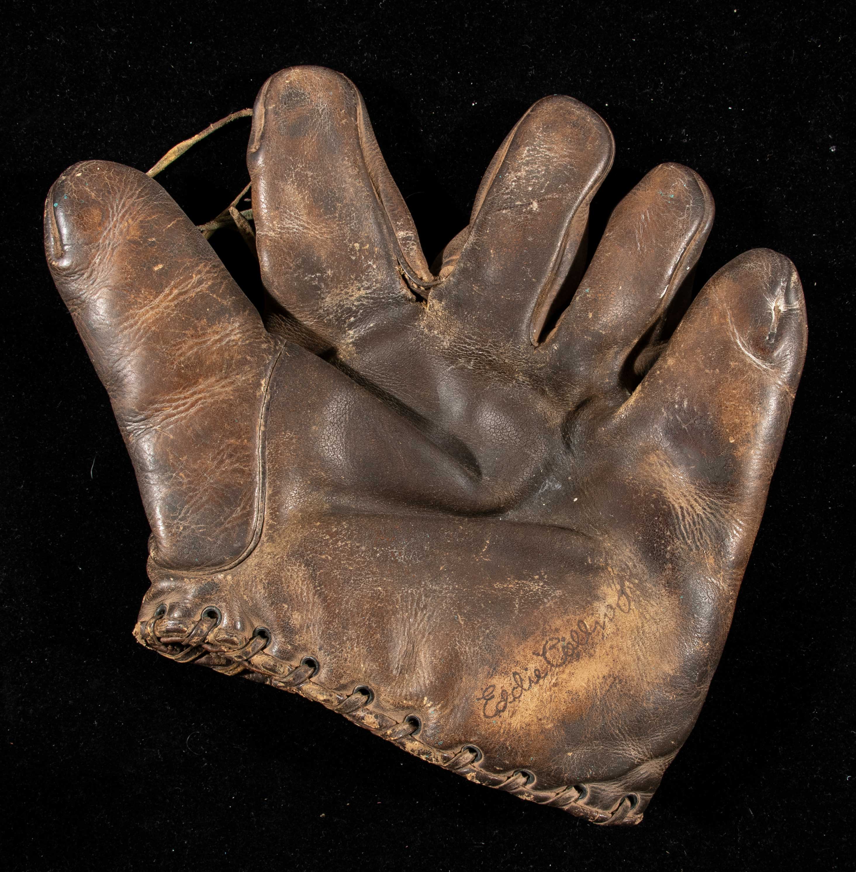 Eddie Collins store model baseball glove c.1920s (GDVG)... Barnebys