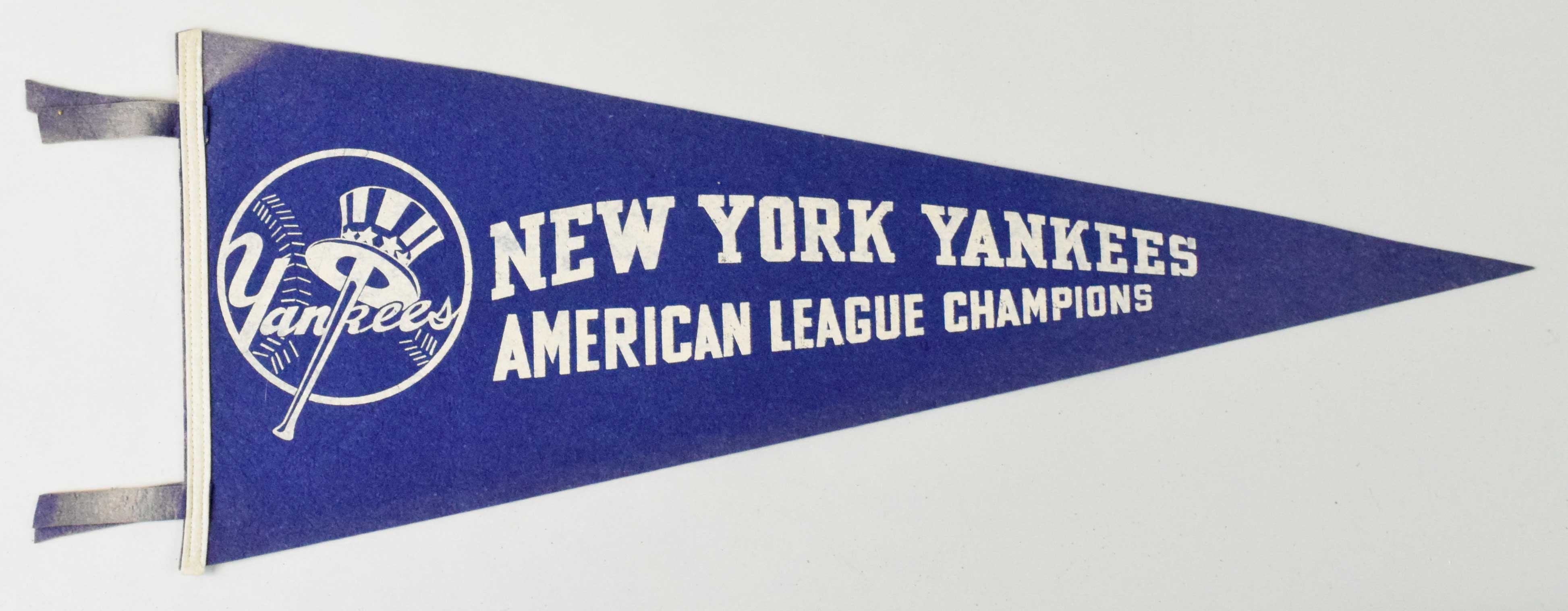 New York Yankees vintage American League Champions pennant | Barnebys