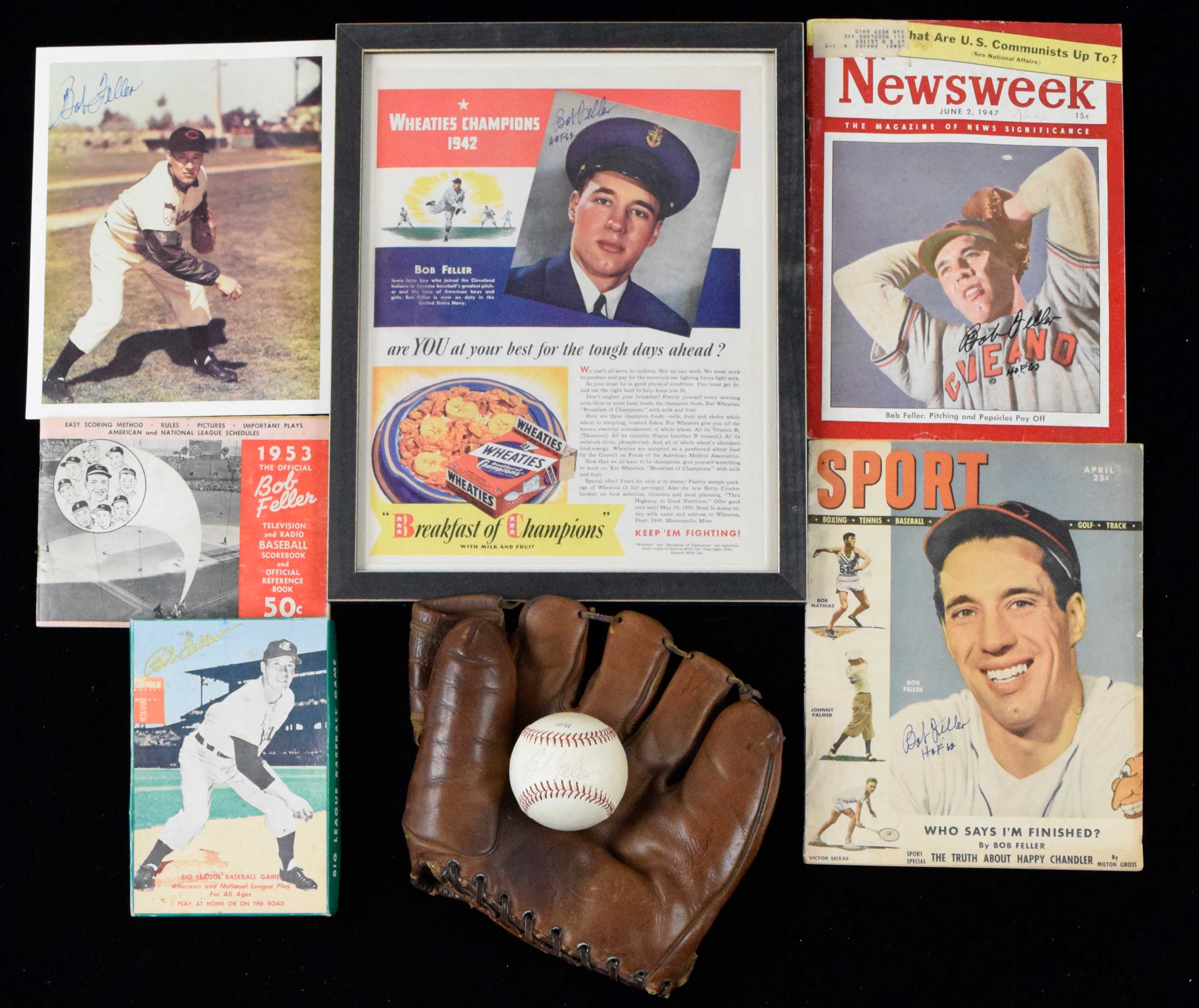 Sold at Auction: Cleveland Indians Bob Feller Signed baseball