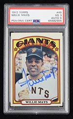 Lot Detail - 1968 SIGNED TOPPS #50 WILLIE MAYS - PSA/DNA